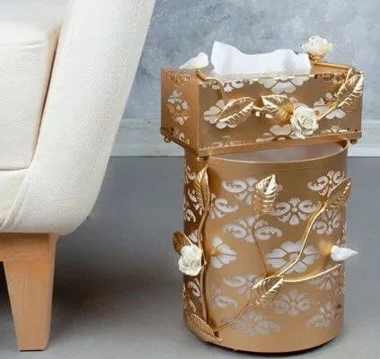 سطل و دستمال گرد گل و گنجشک ابروباد طلایی ریور کد 4091