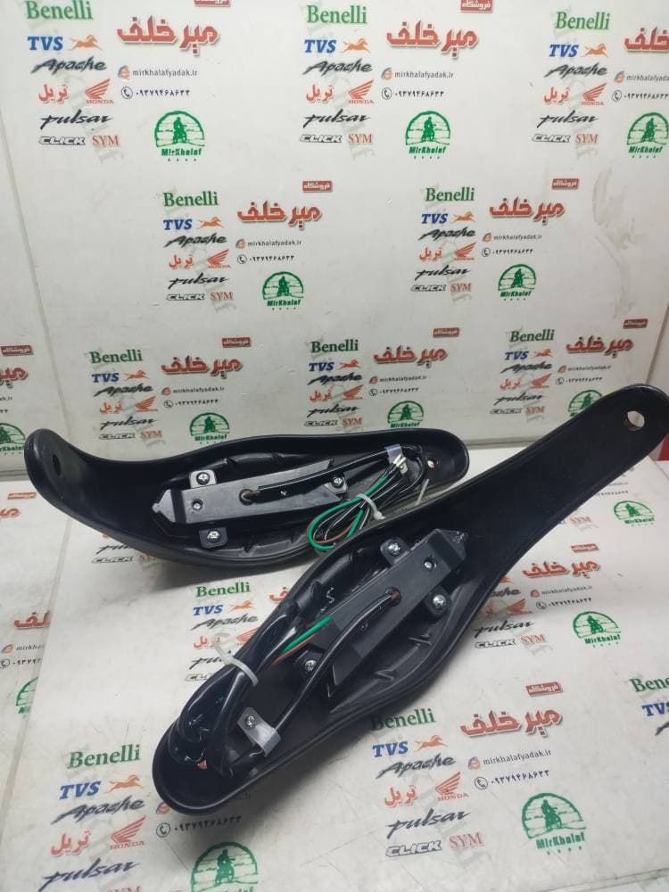 قاب کاور (محافظ) دسته اسپرت انواع موتورهای تریل چراغ دار بزرگ مشکی (جفتی) — تصویر ۳