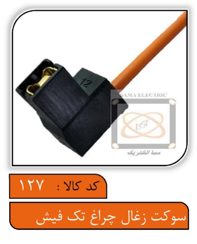 سوکت ذغال چراغ تک فیش سیم 2.5
