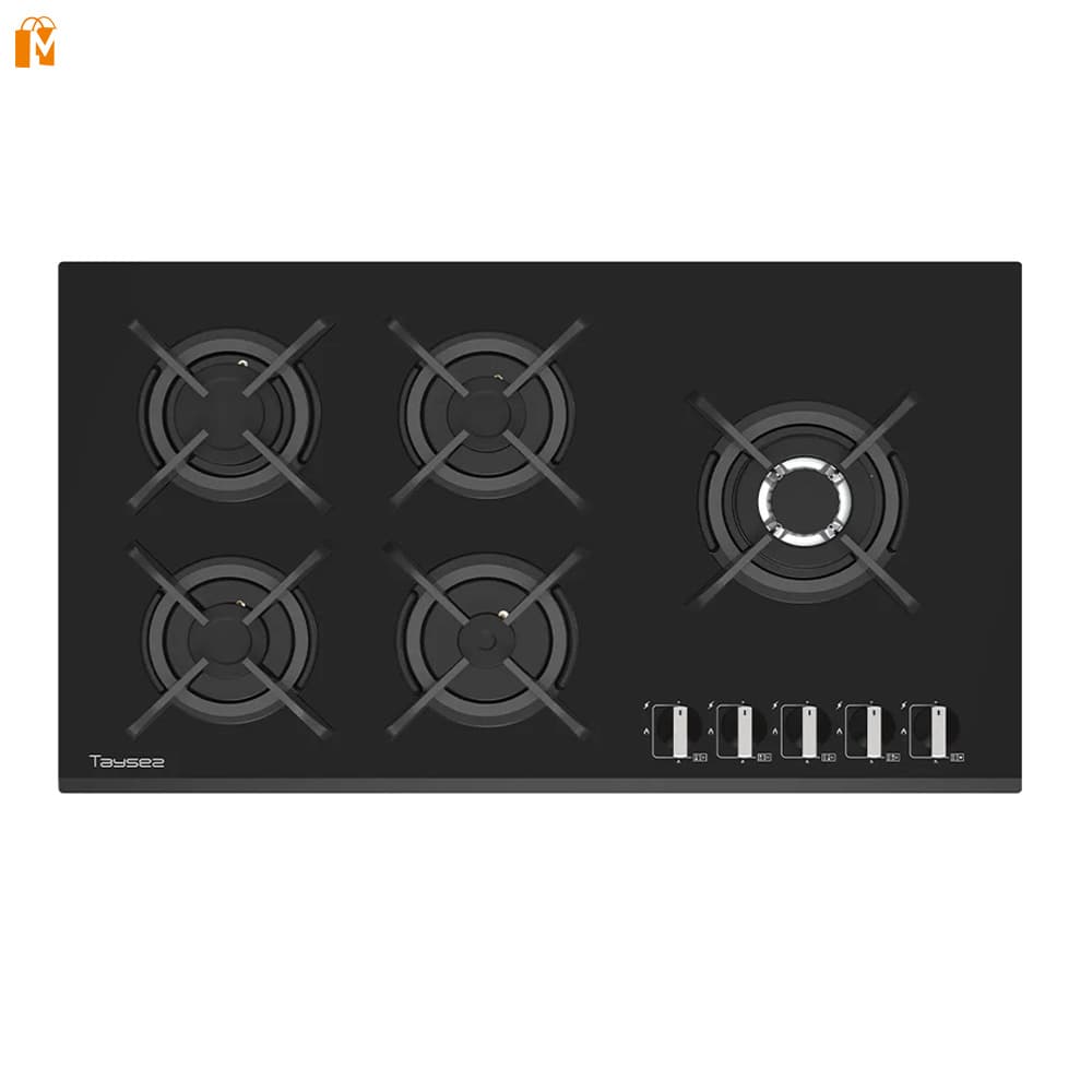 اجاق گاز شیشه ای رومیز ی 5 شعله پلوپز کنار تایسز مدل HG-1902