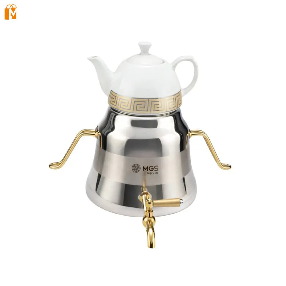 کتری و قوری چینی یراق طلایی ام جی اس مدل K41015