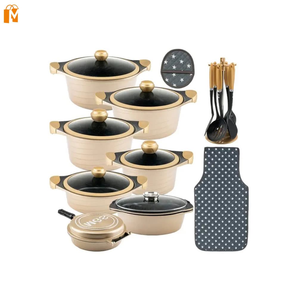 سرویس قابلمه 25 پارچه ام جی اس گرانیت مدل کره ای B