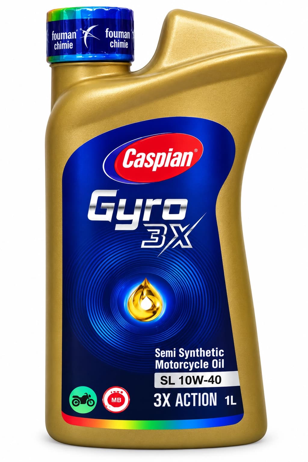 روغن موتور کاسپین Gyro 3X مدل 10W-40 MB حجم 1 لیتر