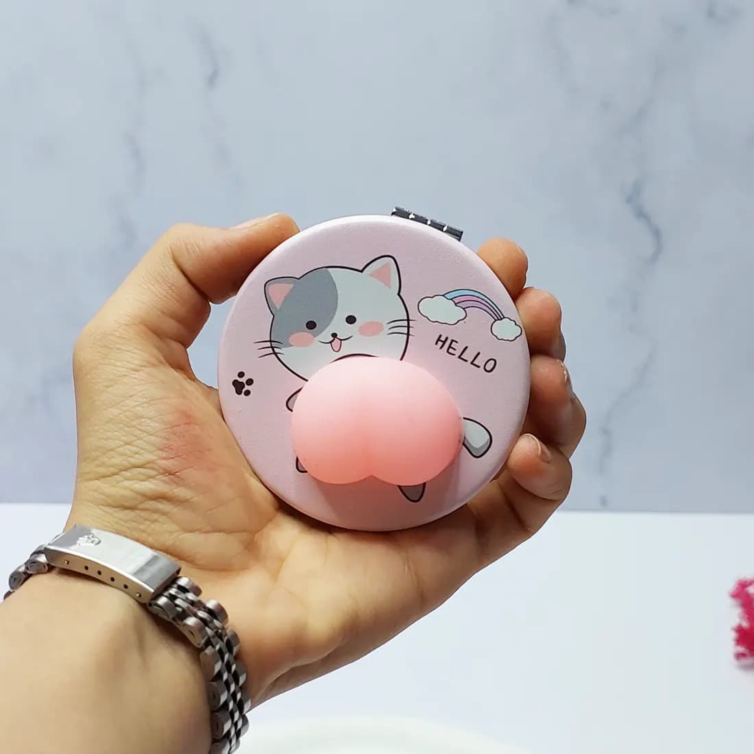 آینه دو طرفه ژله ای نرمالو مدل دایره ای ارسال با طرح رندوم — تصویر ۲