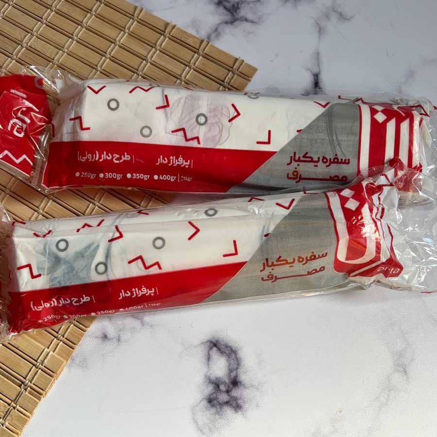 سفره یکبار مصرف 400گرمی طرح دار کد 1993
