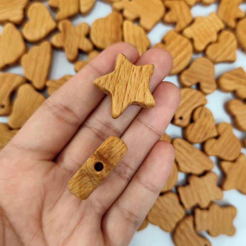 مهره چوبی راش ستاره روغن زده (1عدد)