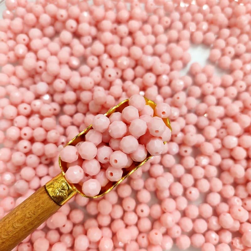 مهره رنگی ایرانی زنبوری 8میل گلبهی(100گرم)