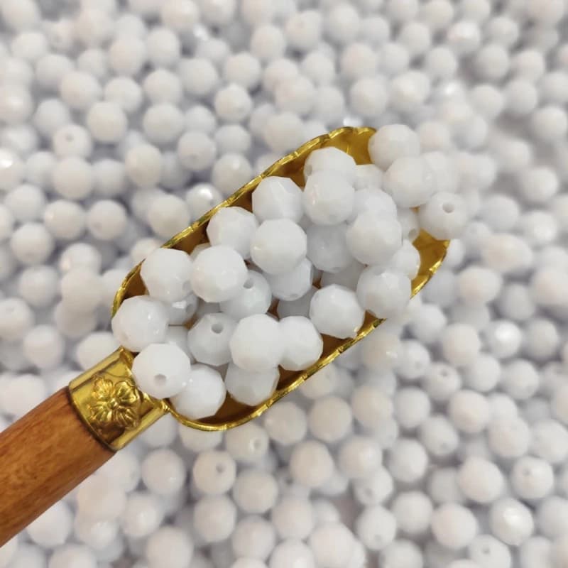 مهره رنگی ایرانی زنبوری 8میل سفید(100گرم)