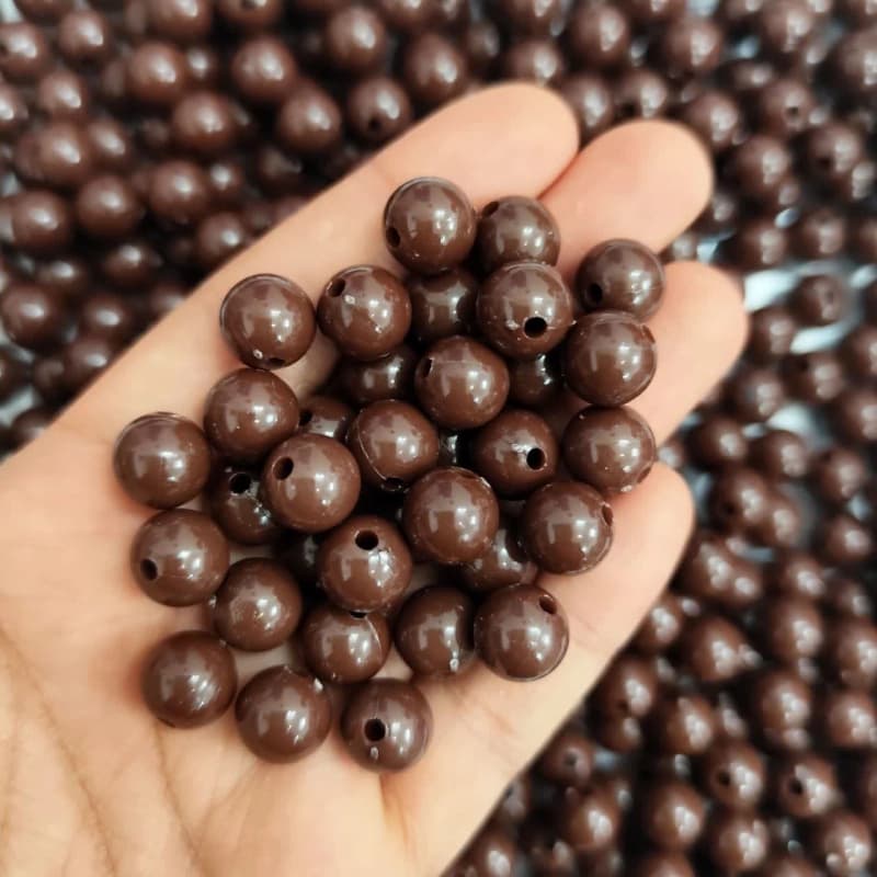 مهره رنگی ایرانی 10میل قهوه ای پررنگ(100گرم) — تصویر ۲