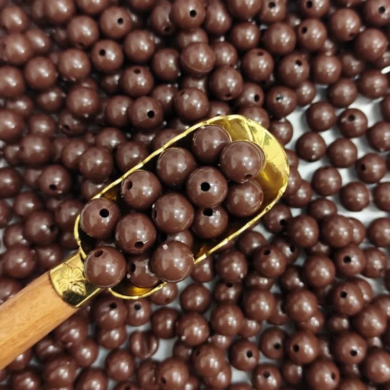 مهره رنگی ایرانی 10میل قهوه ای پررنگ(100گرم)
