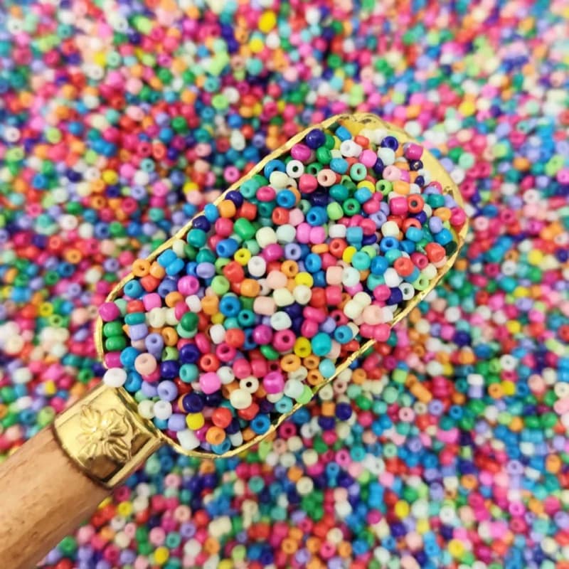 منجوق ریز رنگارنگ تیره(100گرم)