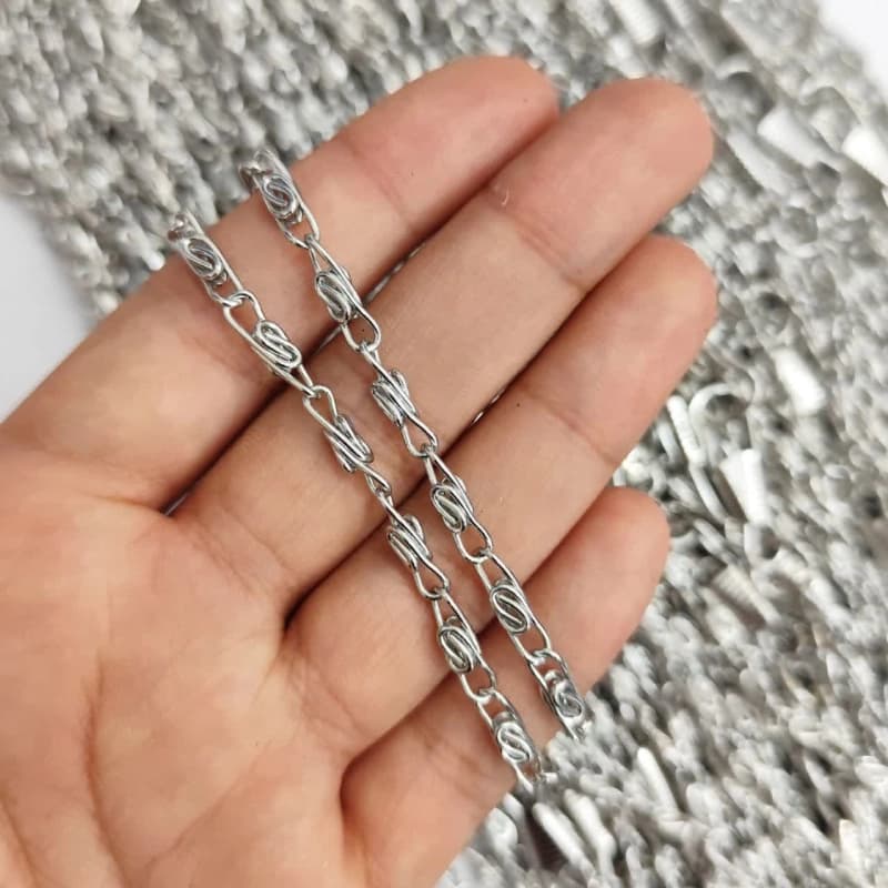 زنجیر کیف نقره ای مدبر دار (ضخامت حدود 4میل) — تصویر ۳