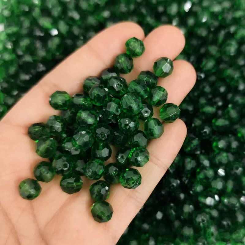 مهره رنگی ایرانی زنبوری شفاف سبز سایز 8میل(100گرمی) — تصویر ۲