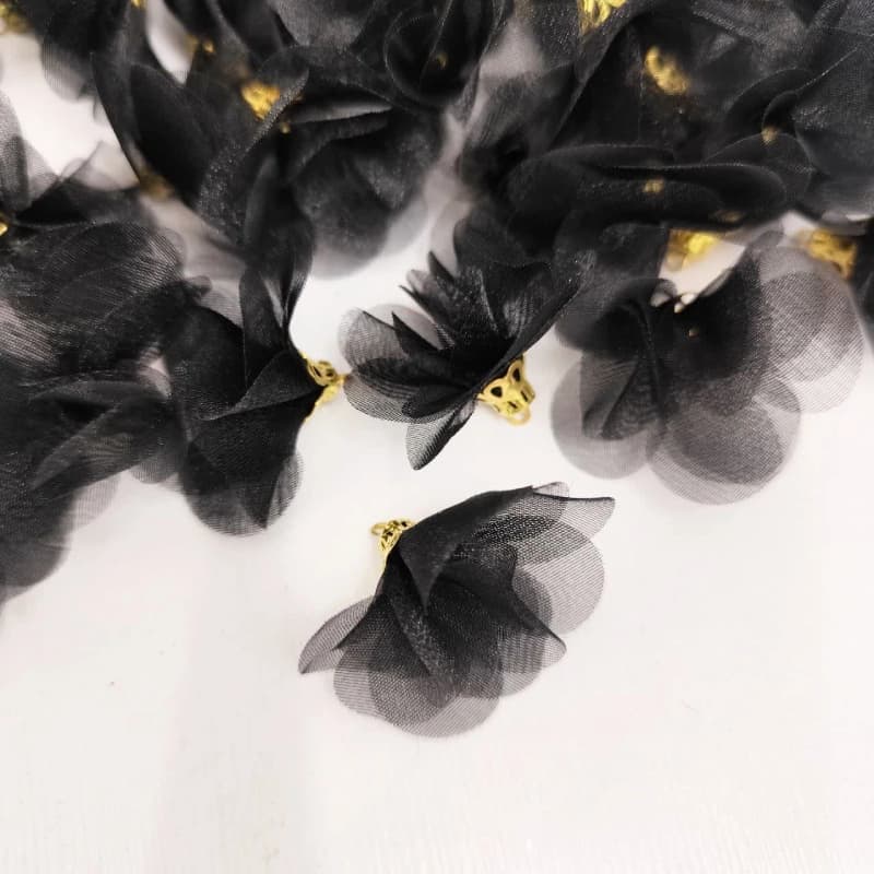 منگوله گل مشکی (۱۰عددی) — تصویر ۳