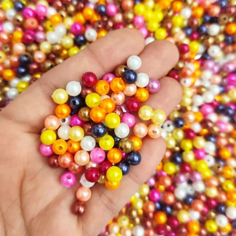 مروارید پلاستیکی رنگارنگ سایز ۶ میل (50گرمی) — تصویر ۲