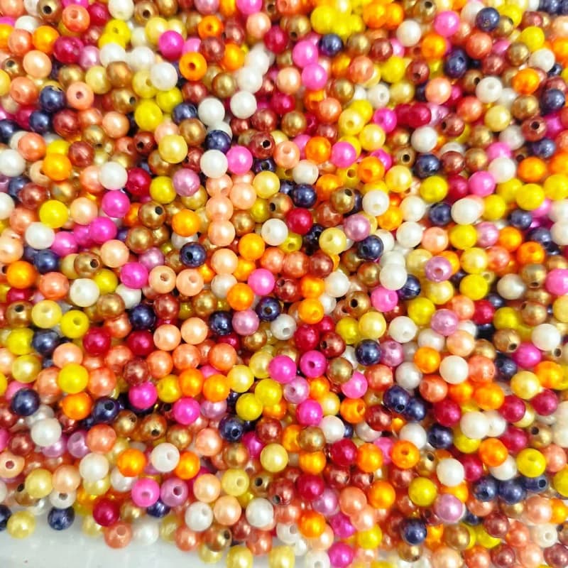 مروارید پلاستیکی رنگارنگ سایز ۶ میل (50گرمی) — تصویر ۳