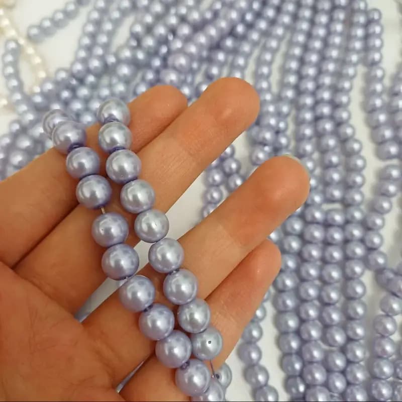 مروارید سنگی یاسی سایز 8