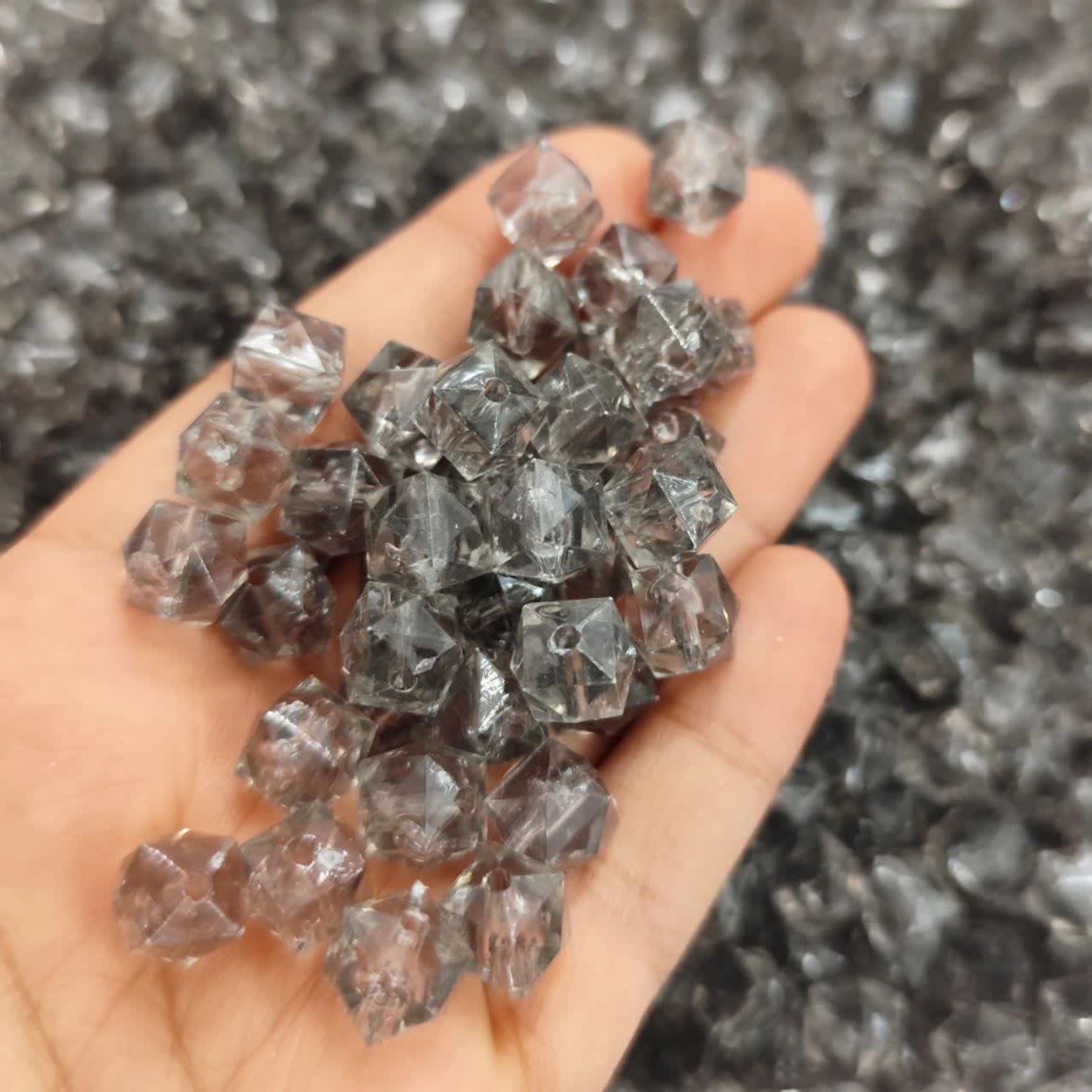 مهره رنگی ایرانی شفاف دودی چندوجهی سایز 10میل(100گرمی) — تصویر ۳