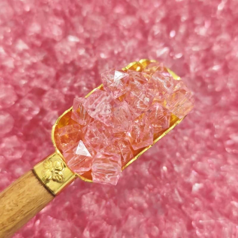مهره رنگی ایرانی شفاف صورتی چندوجهی سایز 10میل(100گرمی)