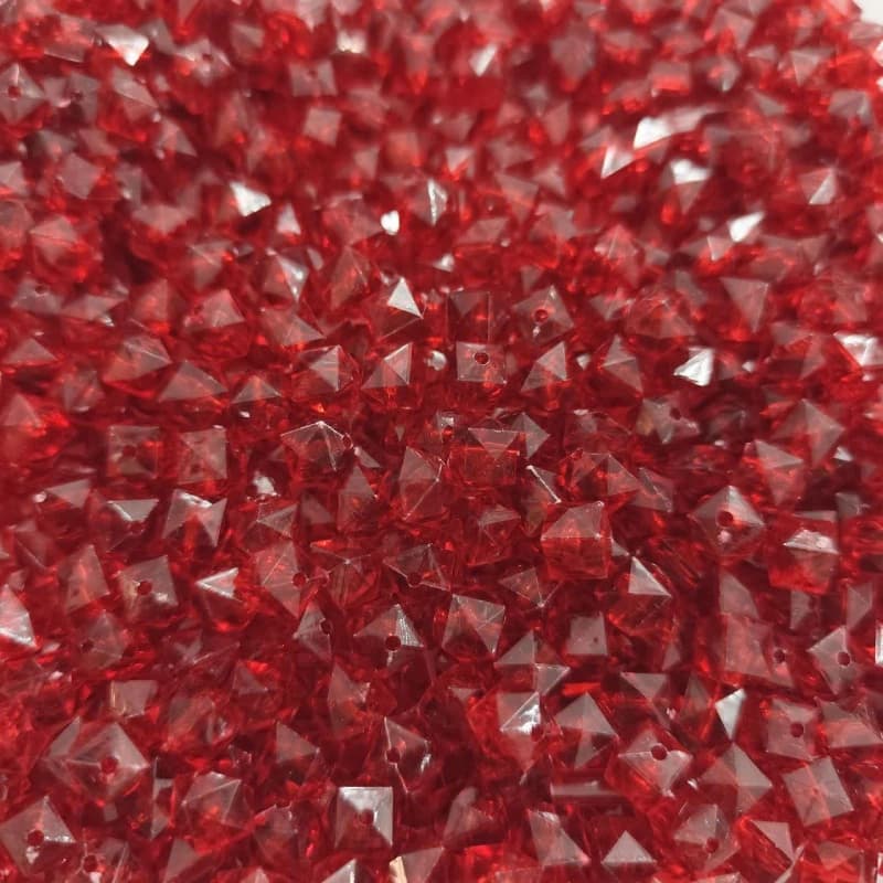 مهره رنگی ایرانی شفاف قرمز تیره چندوجهی سایز 10میل(100گرمی) — تصویر ۳