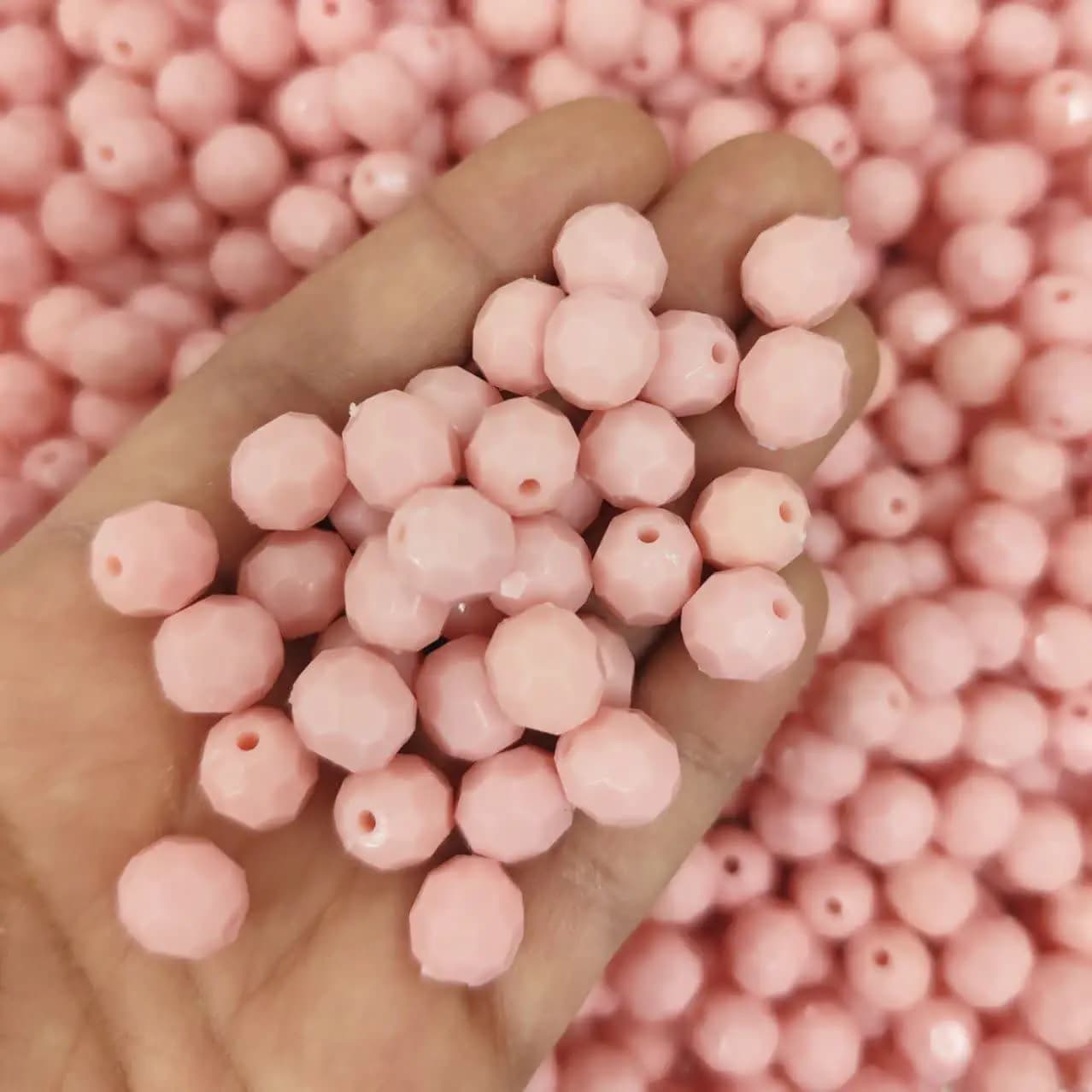 مهره رنگی ایرانی گلبهی کم رنگ زنبوری سایز 10میل(100گرمی) — تصویر ۲