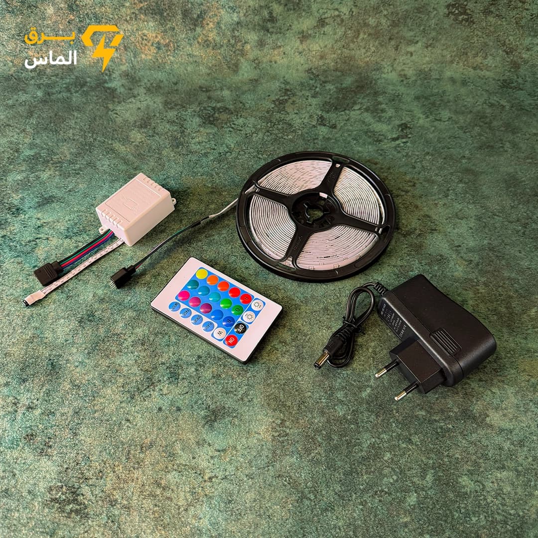 ریسه ال ای دی RGB گیمینگ 5 متری چیپ 2835 با ریموت و آداپتور / ضمانت بازگشت وجه