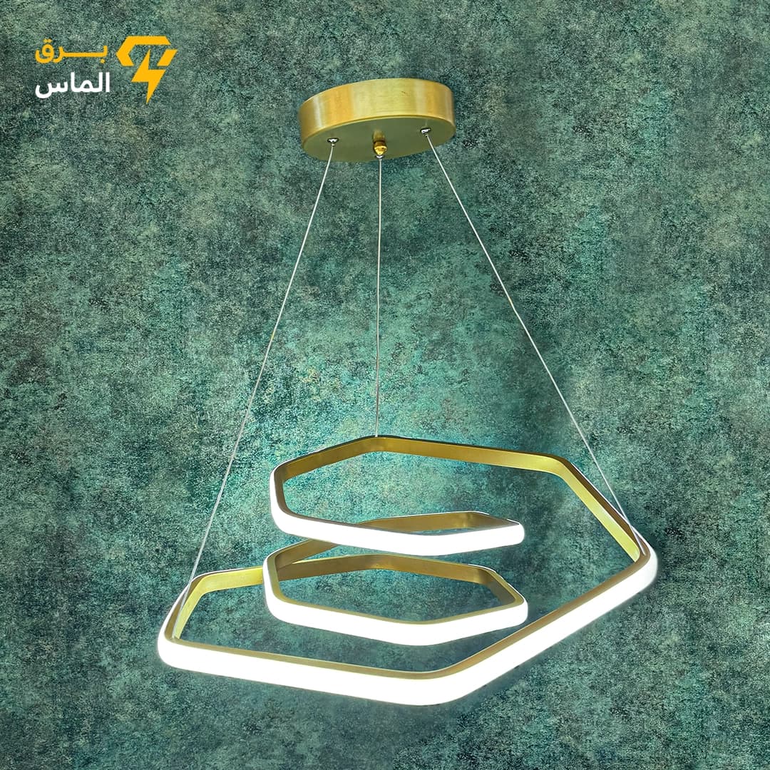 لوستر سقفی مدرن SMD مدل هالوکس با ریموت کنترل 4 حالته وارداتی/طلایی/24 ماه ضمانت — تصویر ۳