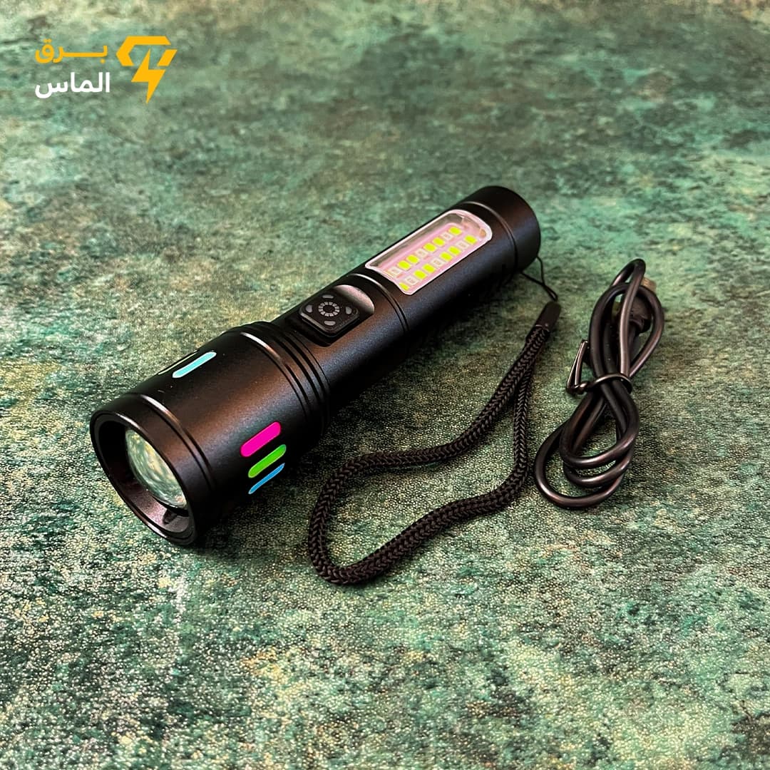چراغ قوه اسمال سان ZY-625 زوم دار با نور بغل LED بدنه مشکی مات/ضمانت بازگشت وجه