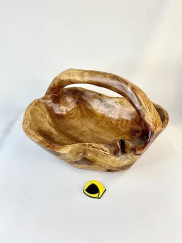 ظرف میوه خوری دفرمه بزرگ با دسته چوب عود — تصویر ۴