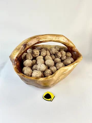 ظرف میوه خوری دفرمه بزرگ با دسته چوب عود — تصویر ۲