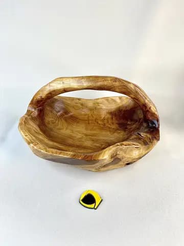 ظرف میوه خوری دفرمه بزرگ با دسته چوب عود — تصویر ۳