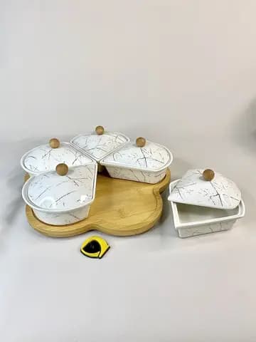 اردور خوری سرامیکی سفید ماربل طرح قطره — تصویر ۳