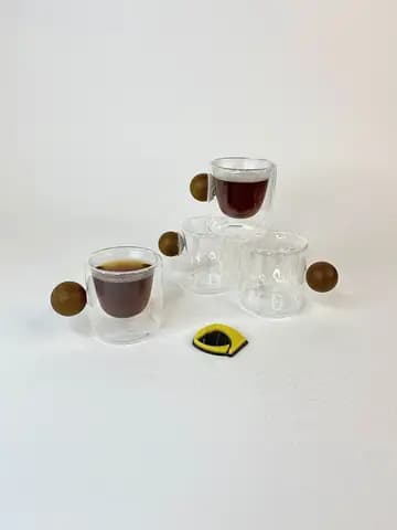 شات دوجداره استوانه ای دسته توپی چوبی
