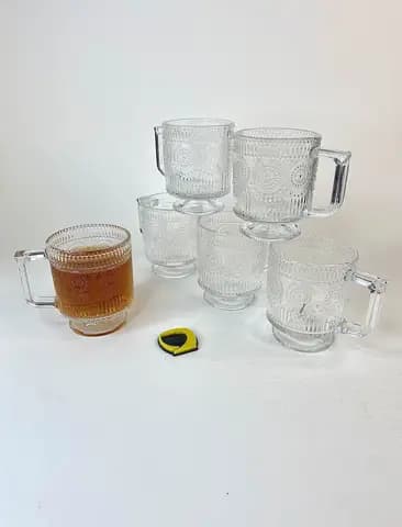 لیوان بلور پایه دار با دسته زارا 6 عددی