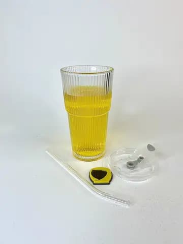 لیوان اسموتی شیاردار دو تکه 540 میلی لیتر — تصویر ۳
