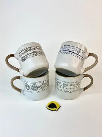 ماگ سرامیکی دسته قهوه ای سنتی