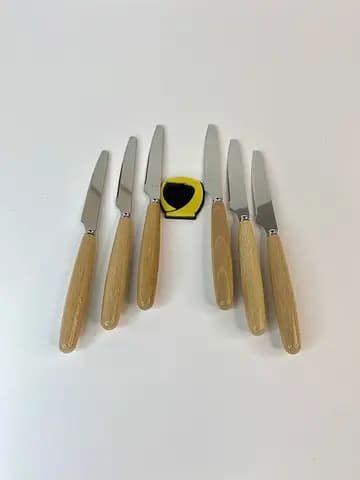 چاقو میوه خوری دسته بامبو 6 عددی