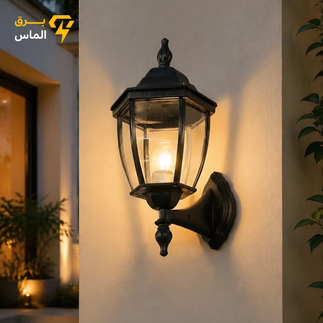 چراغ دیواری خمره ای کلاسیک بدنه فلزی رو به بالا