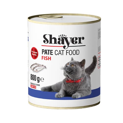 کنسرو گربه بالغ شایر پته ماهی Shayer وزن 800 گرم