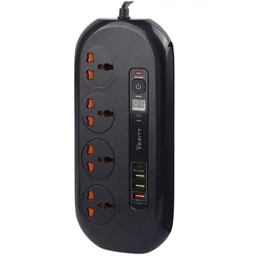 شارژر USB و چندراهی برق VERITY مدل 3115 | 4 پریز + 3 USB | 3000 وات — تصویر ۲