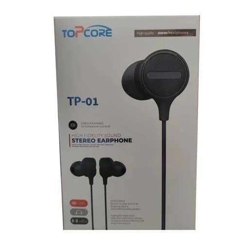 هندزفری تاپ کور TP‑01 | جک 3.5mm | میکروفون | صدای استریو
