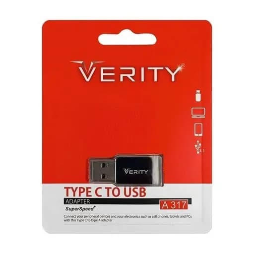 مبدل تایپ سی به USB3.1 وریتی مدل A317 | تبدیل OTG پرسرعت | Verity A317