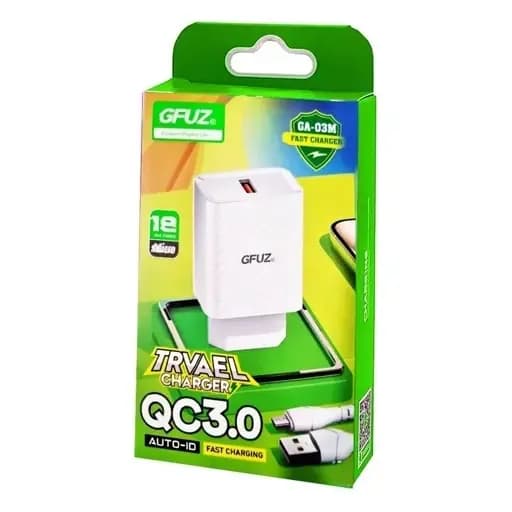 شارژر TYPE-C فست GFUZ مدل GA-03T | 18W | 3 آمپر | به همراه کابل — تصویر ۲