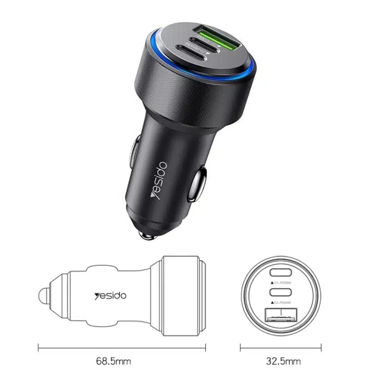 شارژر فندکی 60 وات یسیدو مدل Y50 — تصویر ۲