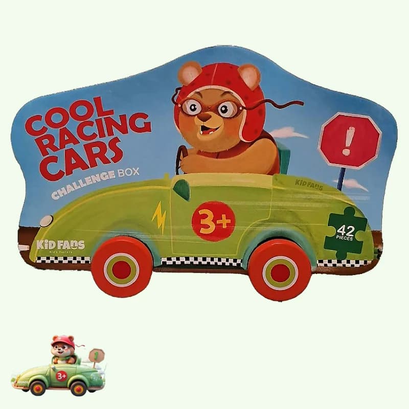 پازل کودک 42 تکه مدل ماشین مسابقه KID FANS RACING CARS کد KS2408
