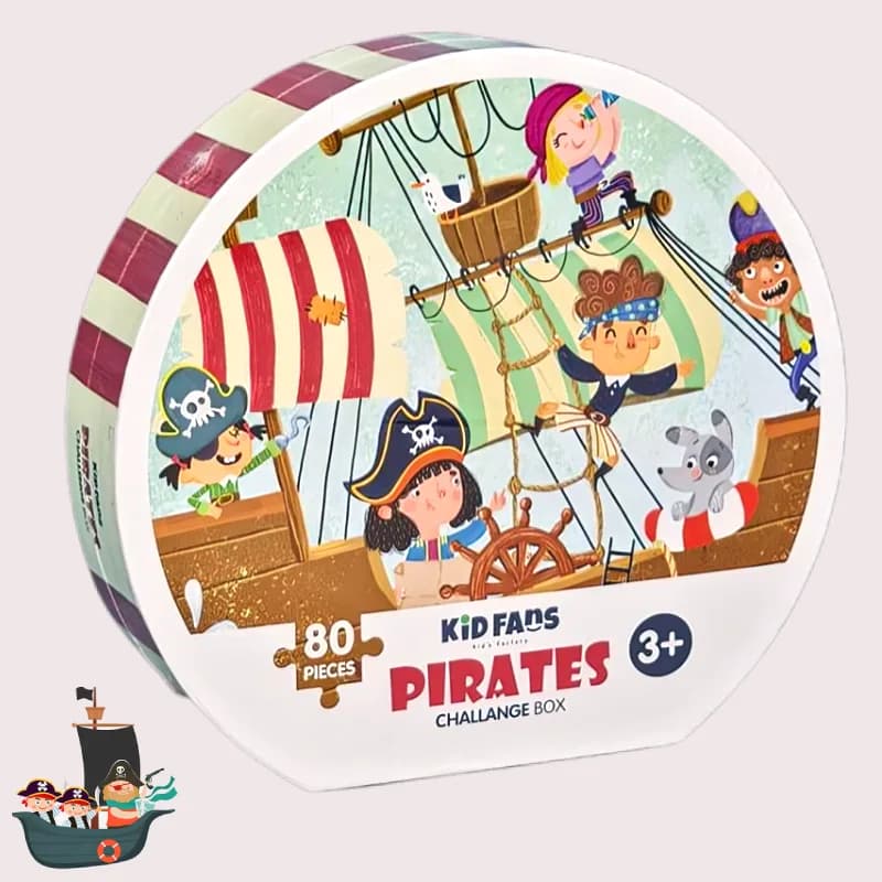 پازل کودک 80 تکه مدل دزدان دریایی KID FANS PIRATES کد KS2443