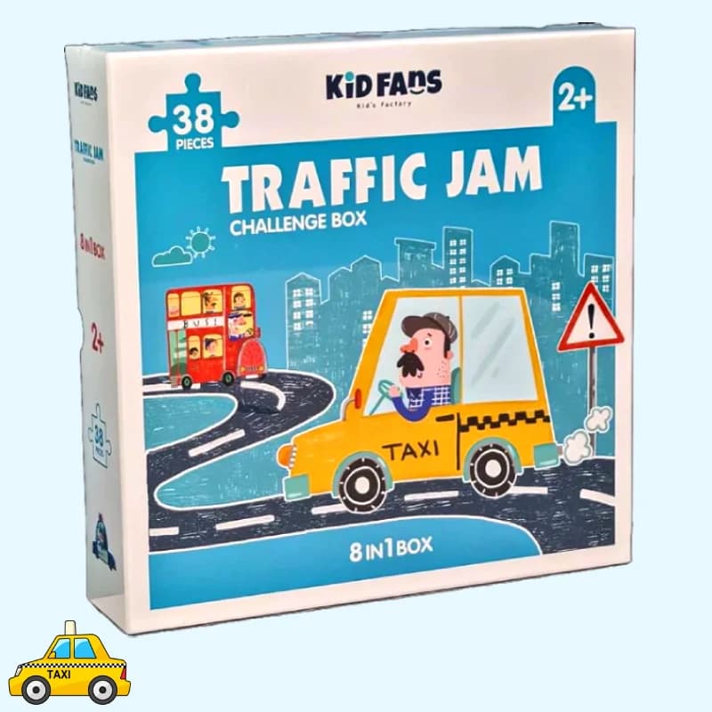 پازل کودک 38 تکه مدل ترافیک KID FANS TRAFFIC JAM کد KS2437