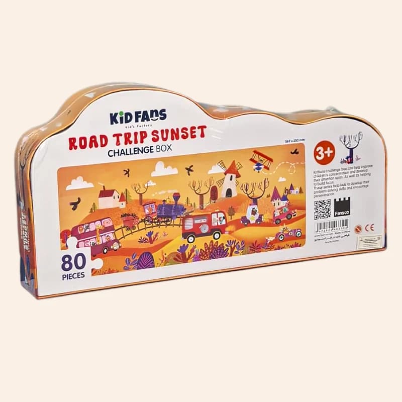پازل کودک 80 تکه مدل قطار KID FANS ROAD TRIP SUNSET کد KS2446 — تصویر ۳