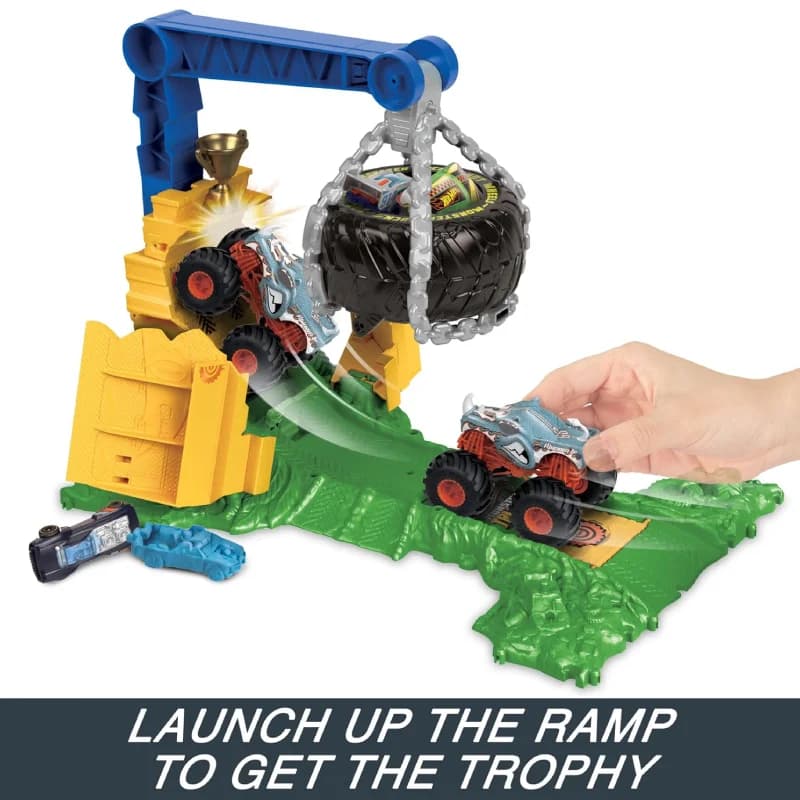 ست پیست هاتویلز مدل Hot Wheels Monster Trucks Rhinomite — تصویر ۶