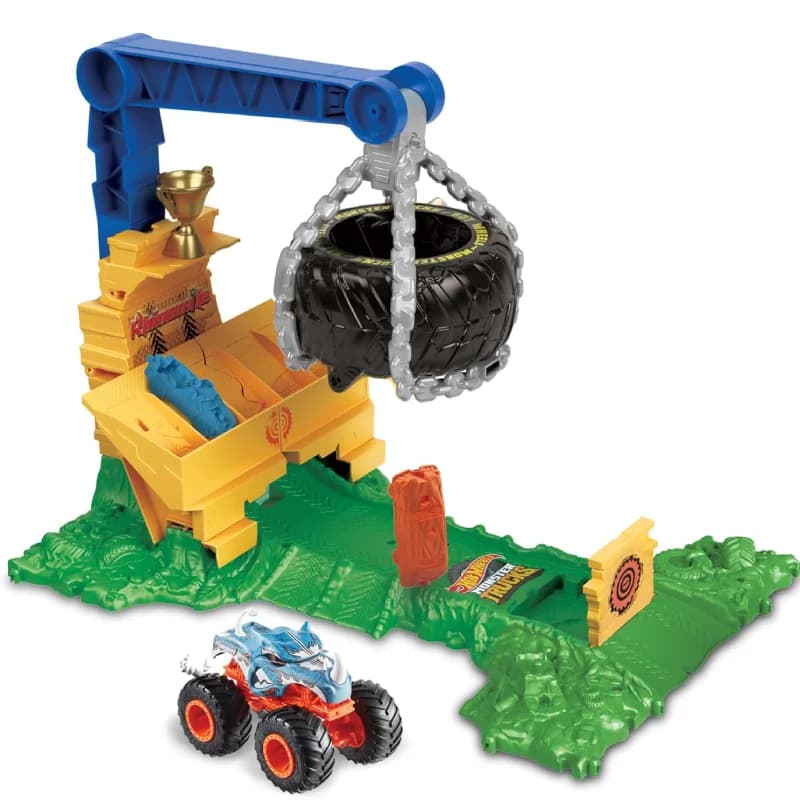 ست پیست هاتویلز مدل Hot Wheels Monster Trucks Rhinomite